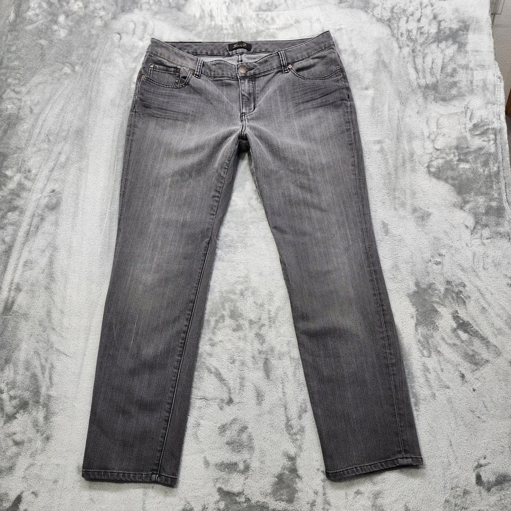 Seven7 Luxe Jeans Womens‎ 18 Gray Mid Rise Straight Leg Stretch Denim Casual